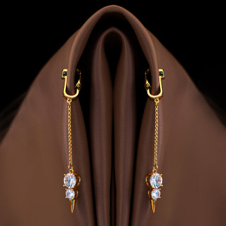 Прикраси для клітора та статевих губ UPKO Non-pierced Jewelry Snowman з гірським кришталем, золотисті - Інтернет-магазин спільних покупок ToGether