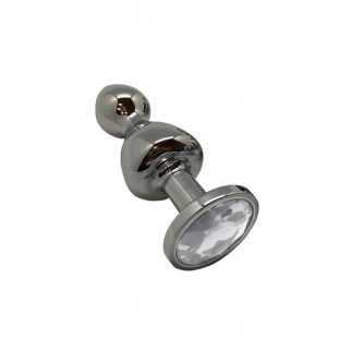 Металева анальна пробка Wooomy Lollypop Double Ball Metal Plug S, діаметр 2,8 см, довжина 8,5 см - Інтернет-магазин спільних покупок ToGether