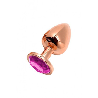 Металева анальна пробка Wooomy Tralalo Rose Gold Metal Plug Magenta S, діаметр 2,8 см, довжина 7 см - Інтернет-магазин спільних покупок ToGether