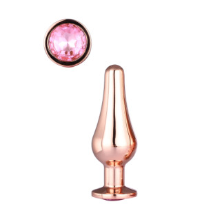 Анальна пробка конічної форми Dream Toys GLEAMING LOVE ROSE GOLD PLEASURE PLUG S - Інтернет-магазин спільних покупок ToGether