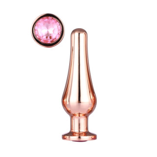 Анальна пробка конічної форми Dream Toys GLEAMING LOVE ROSE GOLD PLEASURE PLUG M - Інтернет-магазин спільних покупок ToGether