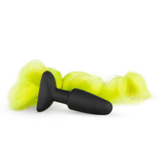 Анальна пробка з хвостом Silicone Butt Plug With Tail-Yellow - Інтернет-магазин спільних покупок ToGether