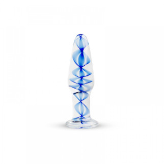 Пробка скло блакитна спіраль Gildo Glass buttplug No. 23 - Інтернет-магазин спільних покупок ToGether