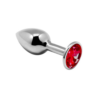 Металева анальна пробка з кристалом Alive Mini Metal Butt Plug Red M - Інтернет-магазин спільних покупок ToGether