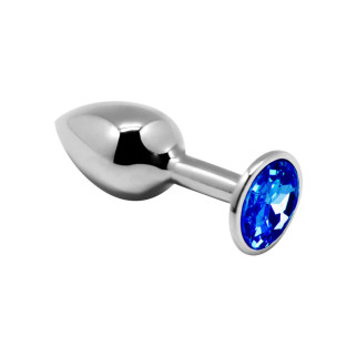 Металева анальна пробка з кристалом Alive Mini Metal Butt Plug Blue M - Інтернет-магазин спільних покупок ToGether