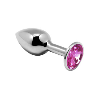 Металева анальна пробка з кристалом Alive Mini Metal Butt Plug Pink M - Інтернет-магазин спільних покупок ToGether