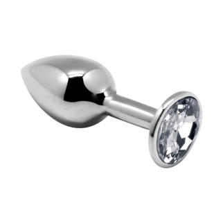 Металева анальна пробка з кристалом Alive Mini Metal Butt Plug White L - Інтернет-магазин спільних покупок ToGether