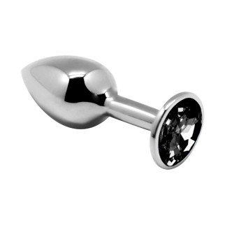 Металева анальна пробка з кристалом Alive Mini Metal Butt Plug Black L - Інтернет-магазин спільних покупок ToGether