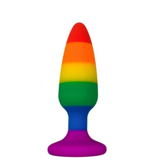 Силіконова анальна пробка Wooomy Hiperloo Silicone Rainbow Plug M, діаметр 2,9 см, довжина 11 см - Інтернет-магазин спільних покупок ToGether