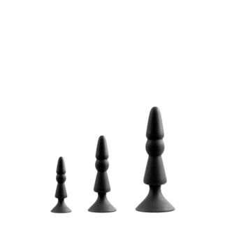 Набір анальних плагів MENZSTUFF 3-PIECE ANAL cone Set BLACK - Інтернет-магазин спільних покупок ToGether