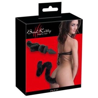 Анальна пробка із гнучким хвостом Bad Kitty чорна, 3.5 х 73 см - Інтернет-магазин спільних покупок ToGether