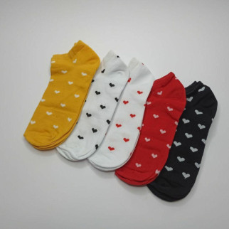 Шкарпетки короткі жіночі з принтом сердечки Twinsocks р-23-25(38-40) гірчичний, білий, червоний, чорний - Інтернет-магазин спільних покупок ToGether