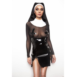 Еротичний костюм монашки "Скромниця Софі" М, сукня, комір, головний убір - Інтернет-магазин спільних покупок ToGether