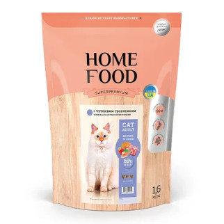 Сухий корм HOME FOOD для дорослих котів «Ягнятина та лосось» З чутливим травленням 1.6 кг - Інтернет-магазин спільних покупок ToGether