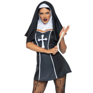 Костюм черниці Leg Avenue, М, Naughty Nun 2 предмети, чорний - Інтернет-магазин спільних покупок ToGether