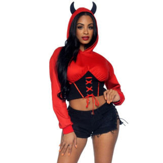 Укорочена толстовка Диявол Leg Avenue Devil cropped hoodie S/M - Інтернет-магазин спільних покупок ToGether