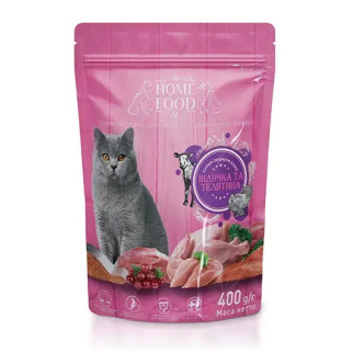 Сухий корм HOME FOOD для дорослих котів «Індичка та телятина» Для британських та шотландських порід 400 г - Інтернет-магазин спільних покупок ToGether