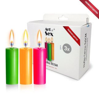 Набір воскових свічок Art of Sex size S 10 см (3 шт), низькотемпературні, люмінісцентні - Інтернет-магазин спільних покупок ToGether