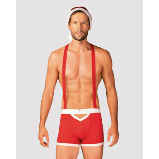 Чоловічий еротичний костюм Санта-Клауса Obsessive Mr Claus S/M, боксери на підтяжках, шапочка з помп - Інтернет-магазин спільних покупок ToGether