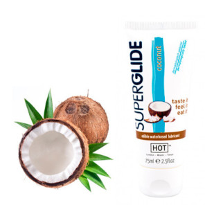 Їстівний лубрикант на водній основі HOT Superglide ароматний кокос, 75 мл - Інтернет-магазин спільних покупок ToGether