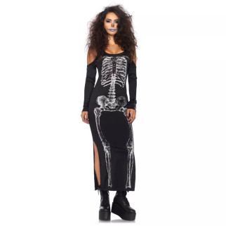 Сукня максі Leg Avenue, S/M, з принтом скелета та бічним вирізом, чорна - Інтернет-магазин спільних покупок ToGether