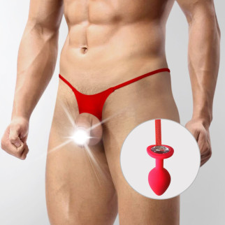 Чоловічі труси XS-2XL із силіконовою анальною пробкою Art of Sex - Joni plug panties size L Red - Інтернет-магазин спільних покупок ToGether