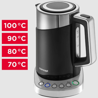 Електричний чайник швидкісного кип'ятіння із регулюванням температури Cool Touch 1,7 л Concept RK3171 BLACK - Інтернет-магазин спільних покупок ToGether