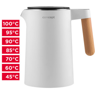Електричний чайник швидкісного кип'ятіння з регулюванням температури 1,5 л SALT & PEPPER Concept RK3300 білий Чехія - Інтернет-магазин спільних покупок ToGether