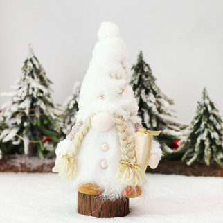 Фігура новорічна Гном світиться 9035 27 см білий - Інтернет-магазин спільних покупок ToGether