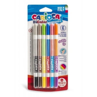 Фломастери двосторонні для малювання Carioca Bi-Color 42269 12 кольорів - Інтернет-магазин спільних покупок ToGether