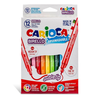 Фломастери двосторонні для малювання Carioca Birello 41457 12 кольорів - Інтернет-магазин спільних покупок ToGether