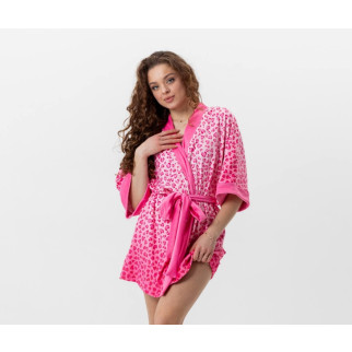 Халат жіночий з плюшевого велюру Рожевий леопард 3421_S 15967 S - Інтернет-магазин спільних покупок ToGether