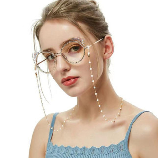 Ланцюжок для окулярів 9583 61 см білий із золотистим - Інтернет-магазин спільних покупок ToGether