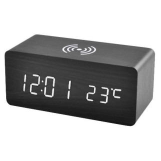 Годинник настільний Grunhelm VST-889-4 чорний з бiлою підсвіткою - Інтернет-магазин спільних покупок ToGether