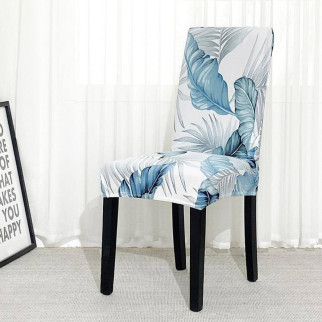 Чохол на стілець універсальний Evibu Туреччина Абстракція 50690 білий з блакитним - Інтернет-магазин спільних покупок ToGether