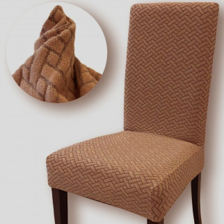 Чохол на стілець універсальний Цеглинки Туреччина 50636 коричневий - Інтернет-магазин спільних покупок ToGether