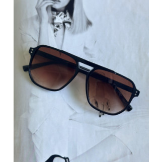 Сонцезахисні окуляри з подвійною переносицею авіатори  Чорний з коричневим (0734) - Інтернет-магазин спільних покупок ToGether