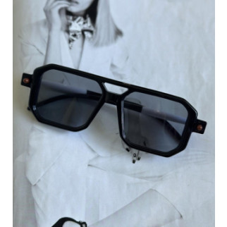 Сонцезахисні окуляри в широкій оправі з подвійною переносицею унісекс  Чорний (0802) - Інтернет-магазин спільних покупок ToGether