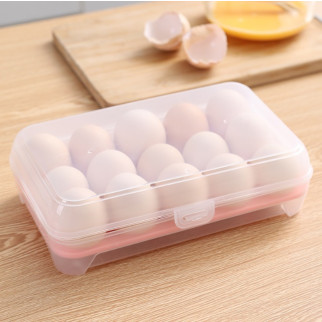 Контейнер-органайзер для зберігання яєць на 15 осередків 14406 15х24 см рожевий - Інтернет-магазин спільних покупок ToGether