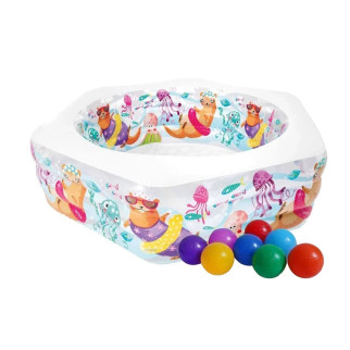 Дитячий надувний басейн Intex 56493-1 «Весела Видра», 191 х 178 х 61 см, з кульками 10 шт - Інтернет-магазин спільних покупок ToGether