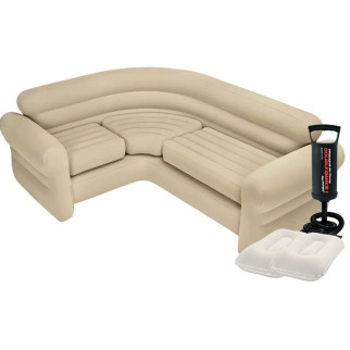 Надувний диван Intex 68575-2, 257 х 203 х 76 см, з подушками та ручним насосом. Кутовий диван - Інтернет-магазин спільних покупок ToGether