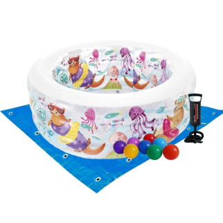 Дитячий надувний басейн Intex 58480-2 «Акваріум», 152 х 56 см, з кульками 10 шт, підстилкою, насосом - Інтернет-магазин спільних покупок ToGether