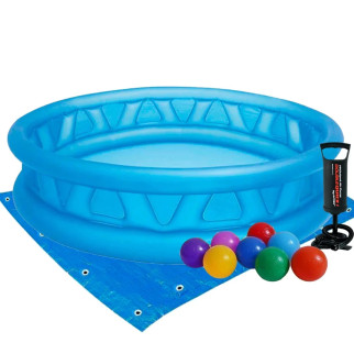 Дитячий надувний басейн Intex 58431-2 «Літаюча тарілка», 188 х 46 см, з кульками 10 шт, підстилкою та насосом - Інтернет-магазин спільних покупок ToGether