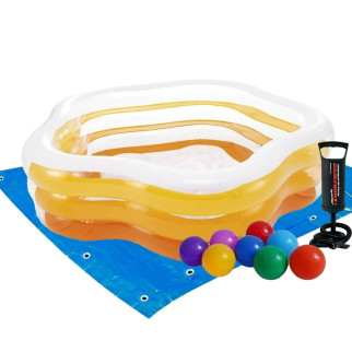 Дитячий надувний басейн Intex 56495-2 «Морська зірка», 183 х 180 х 53 см, жовтий, з кульками 10 шт, - Інтернет-магазин спільних покупок ToGether