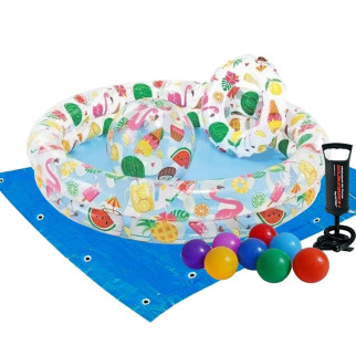 Дитячий надувний басейн Intex 59460-2 «Фрукти», 122 х 25 см, з м'ячиком та колом, з кульками 10 шт, - Інтернет-магазин спільних покупок ToGether