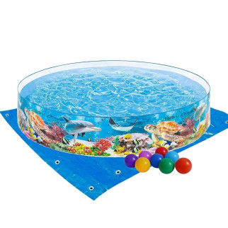 Басейн дитячий каркасний Intex 58472-2 «Океанський риф», 244 х 46 см, з кульками 10 шт, підстилкою - Інтернет-магазин спільних покупок ToGether