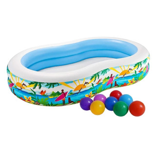 Дитячий надувний басейн Intex 56490-1 «Райська Лагуна», 262 х 160 х 46 см, з кульками 10 шт - Інтернет-магазин спільних покупок ToGether