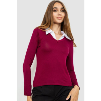 Жіночий лонгслів з коміром, колір бордовий, 186R308 - Інтернет-магазин спільних покупок ToGether