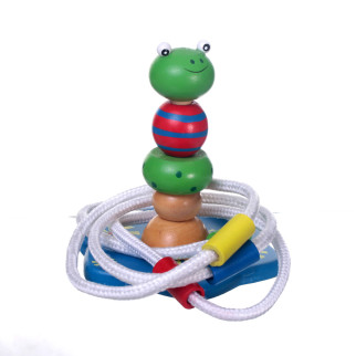 Деревянная головоломка кольцеброс со шнурками 5312 - Інтернет-магазин спільних покупок ToGether