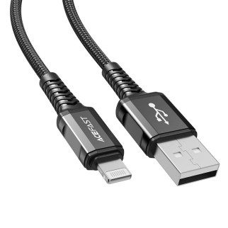 Кабель ACEFAST C1-02 USB to iP 2.4A, 1.2m, nylon, aluminum connectors, Black (AFC1-02B) - Інтернет-магазин спільних покупок ToGether